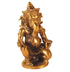 Ganesha knieend Messing 4x6cm