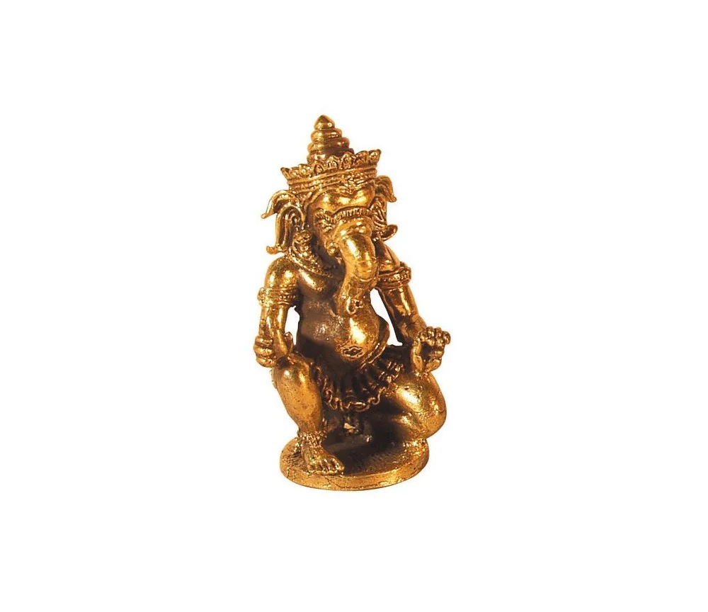 Ganesha knieend Messing 4x6cm