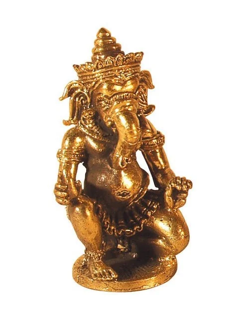 Ganesha knieend Messing 4x6cm