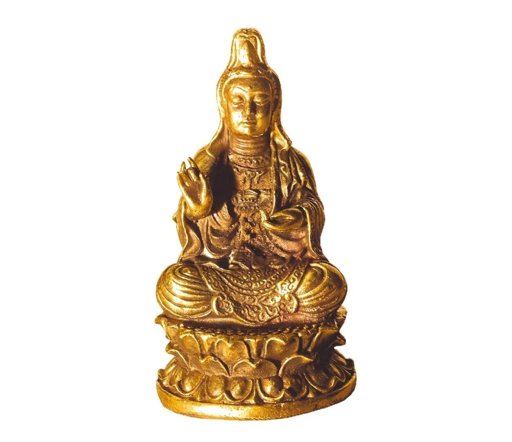 "Kuan Yin sitzend" Messing 6cm