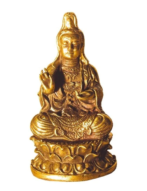 "Kuan Yin sitzend" Messing 6cm