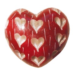 Herz " Heart" Speckstein rot 6x6cm