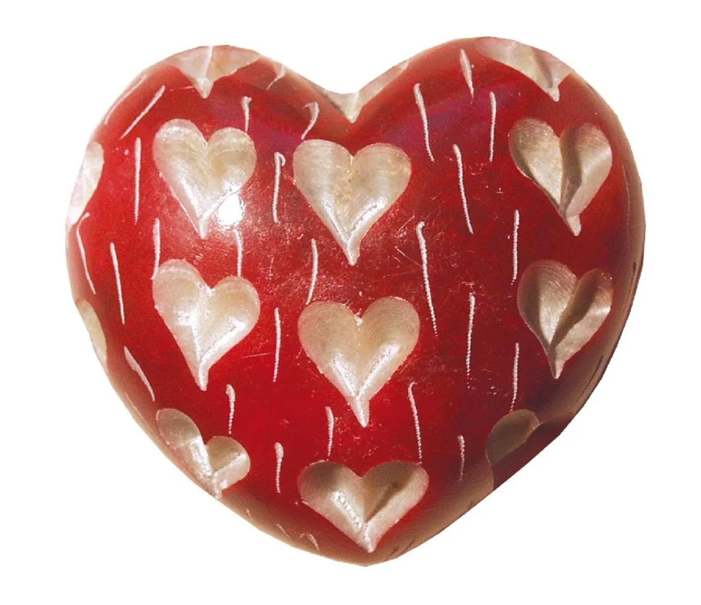 Herz " Heart" Speckstein rot 6x6cm