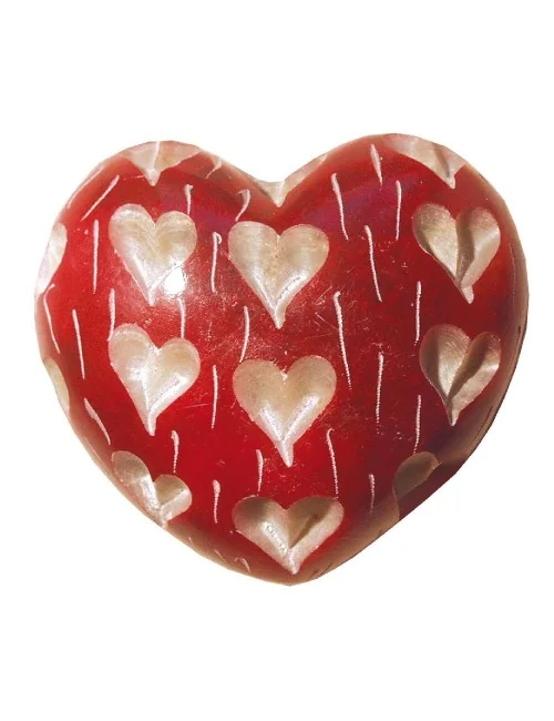 Herz " Heart" Speckstein rot 6x6cm