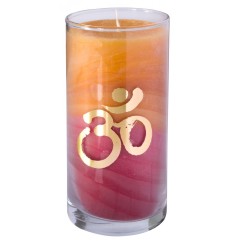 Kerze "Sunset Om" im Glas Stearin 14cm