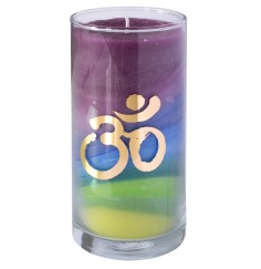 Kerze "Earth Om" im Glas Stearin 14cm