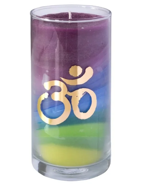 Kerze "Earth Om" im Glas Stearin 14cm