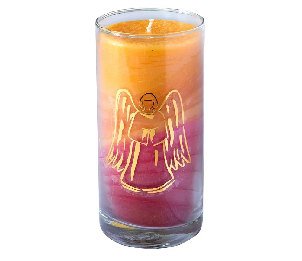 Kerze "Sunset Engel" im Glas Stearin 14cm