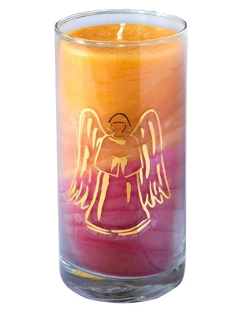 Kerze "Sunset Engel" im Glas Stearin 14cm