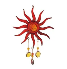 Suncatcher "Sonne" Fiberglas rot 15cm