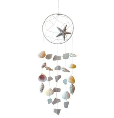 Klangspiel "Sea Shell" Recyceltes Holz/Glas weiss 14x50cm