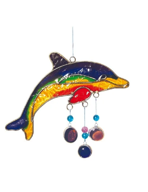 Suncatcher "Delphin" Fiberglas bunt 15cm