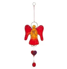 Suncatcher "Engel" Fiberglas rot 18cm