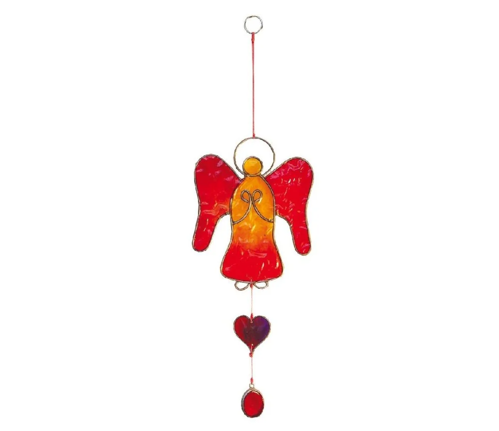 Suncatcher "Engel" Fiberglas rot 18cm