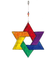Suncatcher "Hexagramm" Fiberglas bunt 18cm