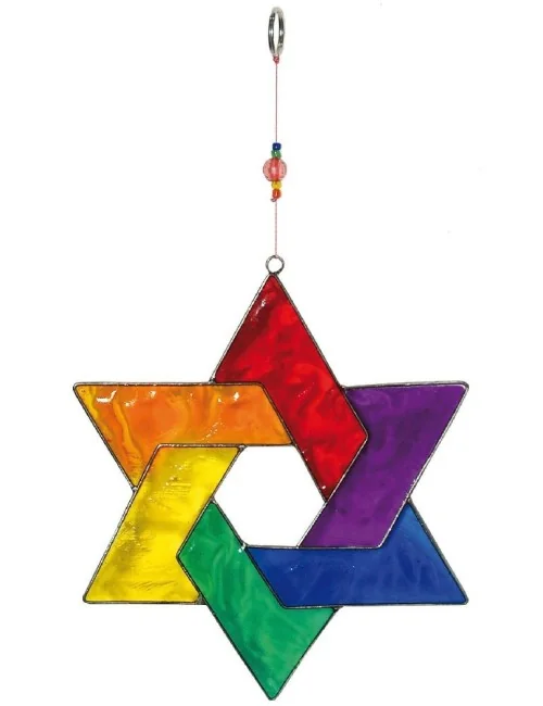 Suncatcher "Hexagramm" Fiberglas bunt 18cm