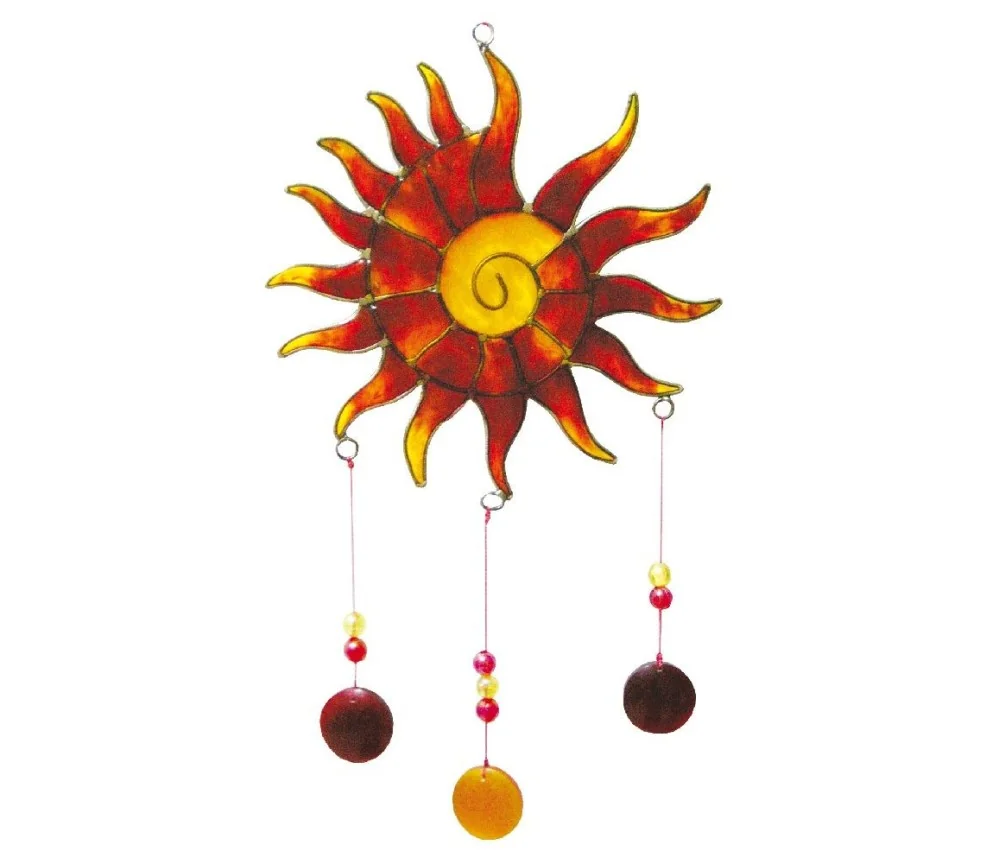 Spiritcatcher "Sonnenspirale" Fiberglas rot 14x25cm