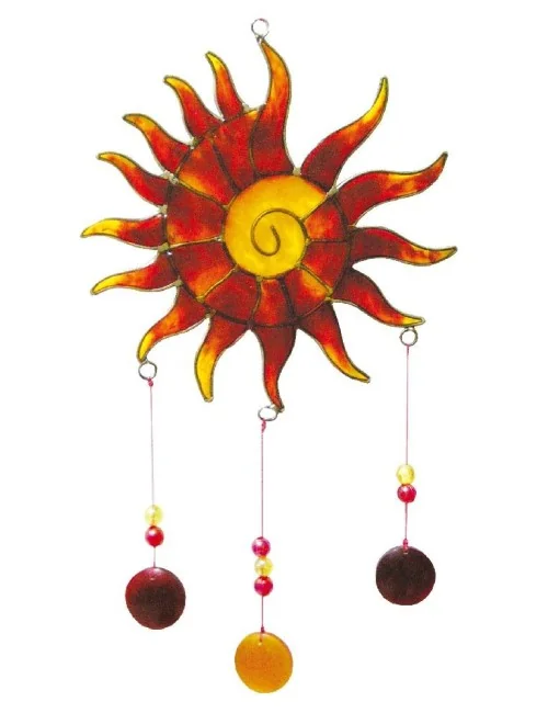 Spiritcatcher "Sonnenspirale" Fiberglas rot 14x25cm