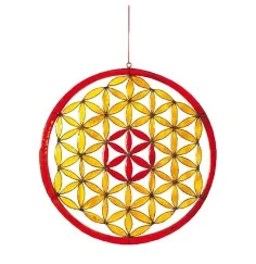 Spiritcatcher "Blume des Lebens" Resin rot-orange 20cm
