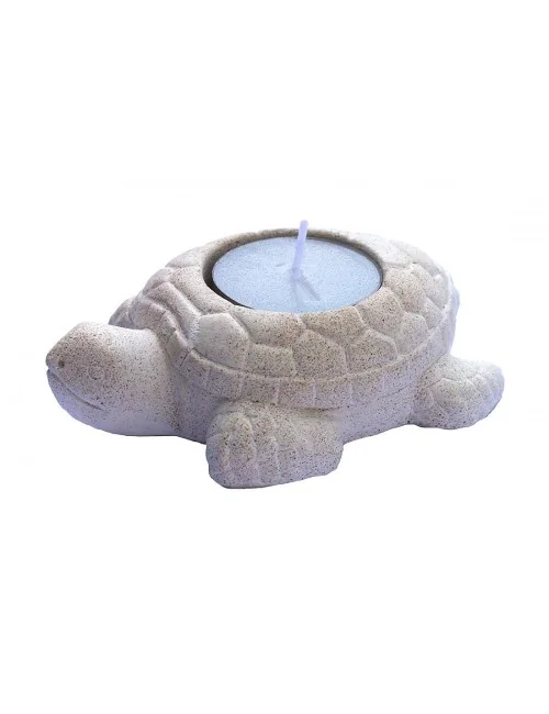 Teelichthalter "Schildkröte" Resin weiss 7