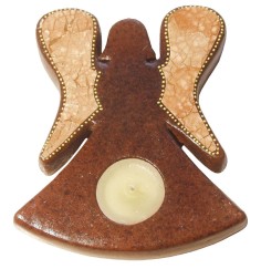 Teelichthalter -Engel- Terracotta braun 16cm