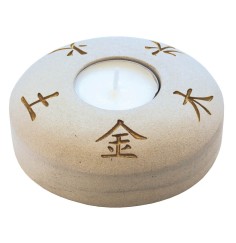 Teelichthalter - 5 Elemente- Stein graviert 10cm