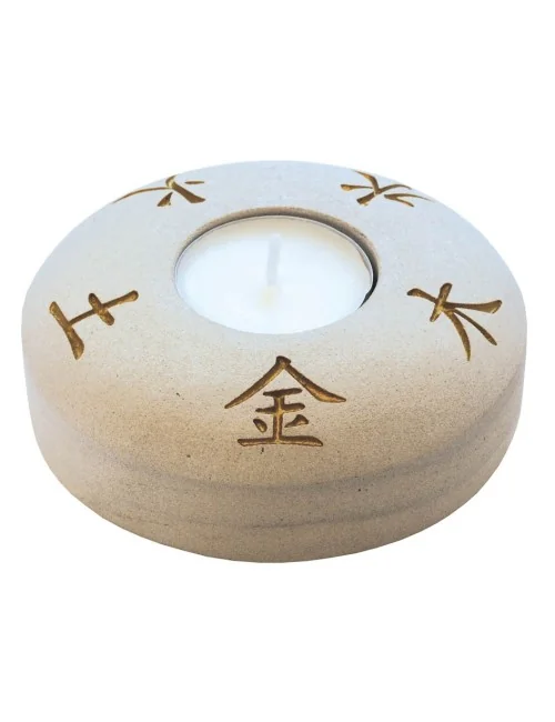 Teelicht "5 Elemente" Stein graviert 10cm