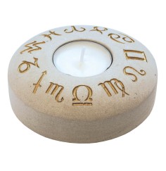 Teelichthalter - 12 Sternzeichen- Stein graviert 10cm