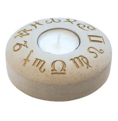 Teelichthalter - 12 Sternzeichen- Stein graviert 10cm