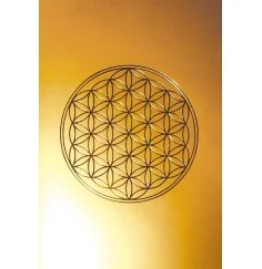 Klappkarte -Blume des Lebens- mattgold/gold 12x17cm