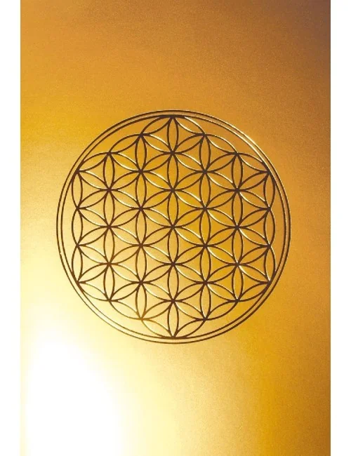 Klappkarte "Blume des Lebens" mattgold/gold 12x17cm