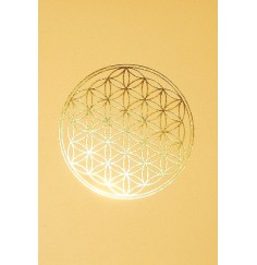 Klappkarte -Blume des Lebens- cremefarben/gold 12x17cm