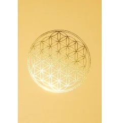 Klappkarte -Blume des Lebens- cremefarben/gold 12x17cm