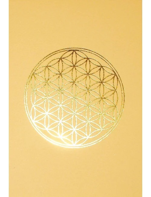 Klappkarte "Blume des Lebens" cremefarben/gold 12x17cm