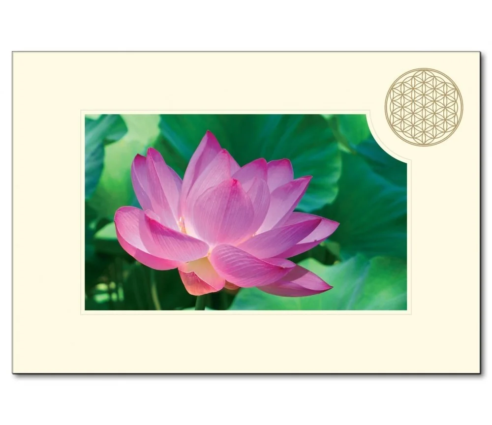 Klappkarte - Blume des Lebens - Lotusblüte- 11,5x16,7cm (mit Kuvert B6)