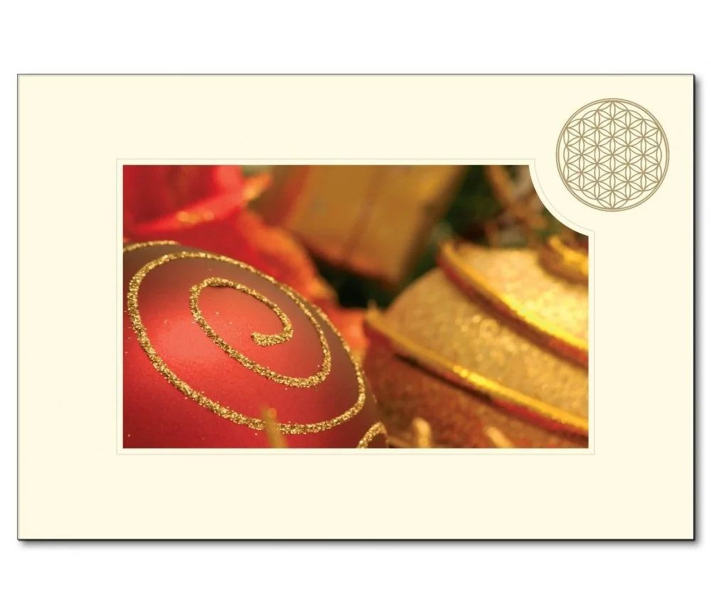 Klappkarte - Blume des Lebens - Weihnachtskugel- 11,5x16,7cm (mit Kuvert B6)