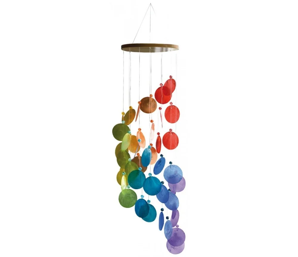 Muschelmobile "Spirale" regenbogenfarben 15x60cm