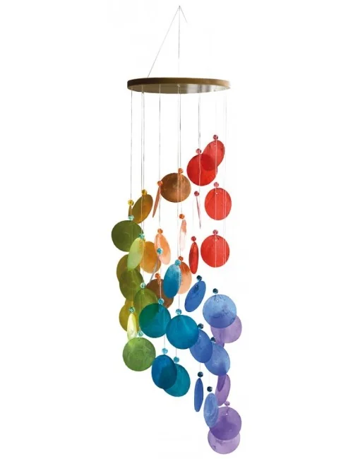 Muschelmobile "Spirale" regenbogenfarben 15x60cm