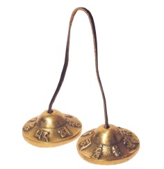 Zimbel "Om Mani..." Metall 30cm Ø6cm