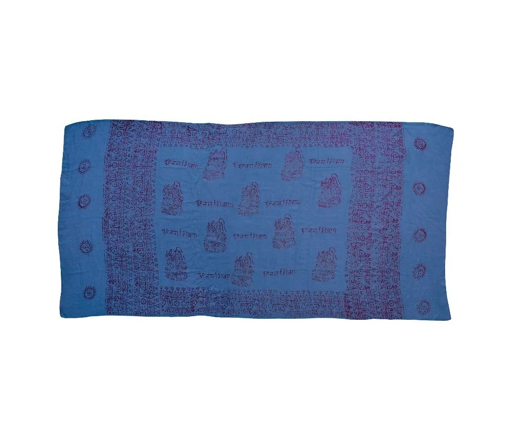 Gebets-Schal Baumwolle blau 90x180cm