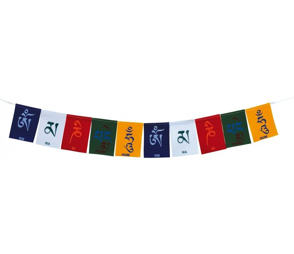 Tibetische Gebetsfahne Baumwollsamt 8x12cm