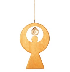 Kristallobjekt Engel natur 12cm