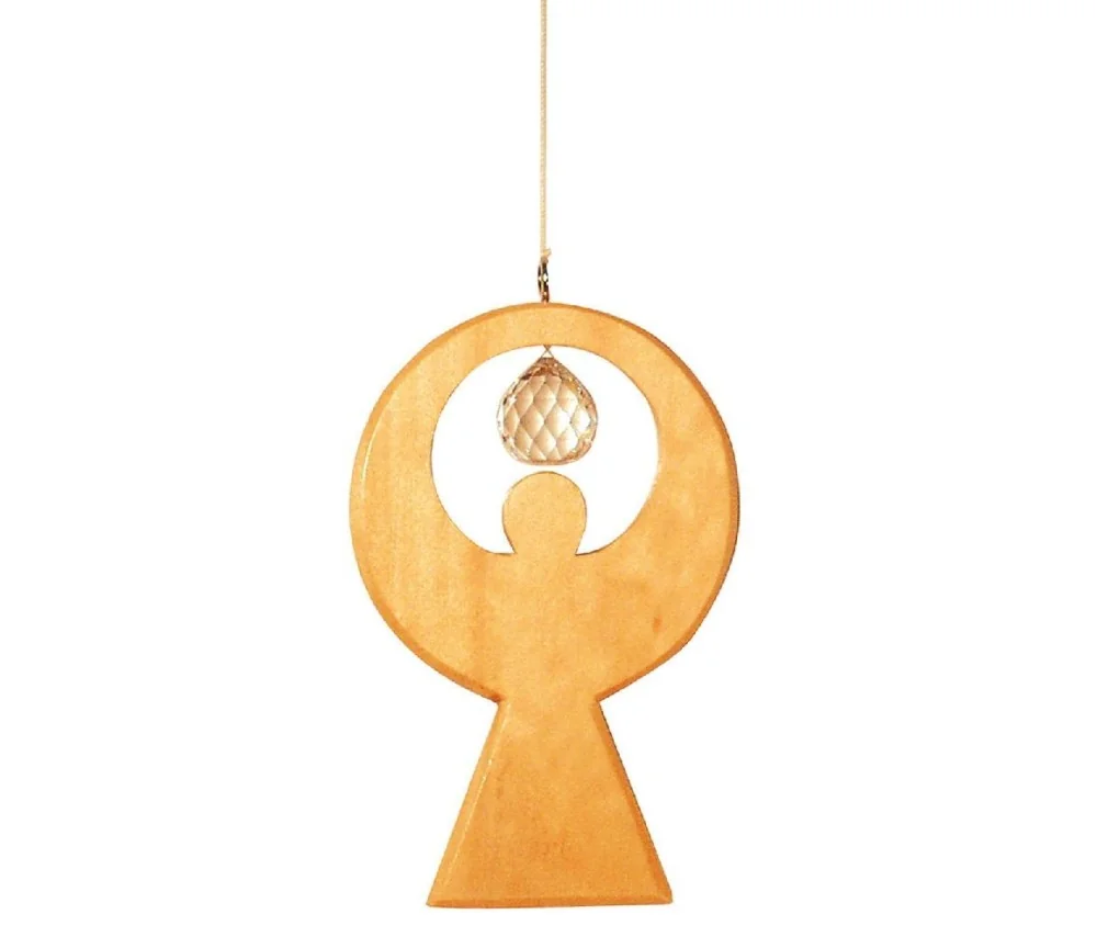 Kristallobjekt Engel natur 12cm