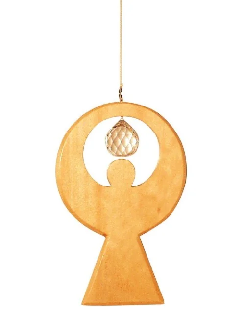 Kristallobjekt Engel natur 12cm