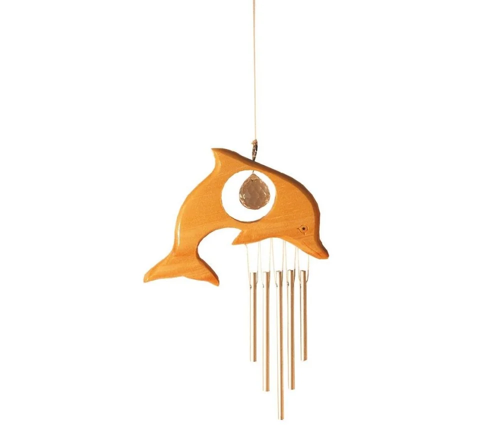 Kristallobjekt "Delphin" mit Klangspiel 20cm