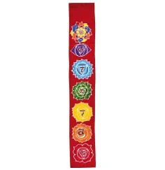 Wandbehang - 7 Chakras- Rayon rot - ca. 15x100cm
