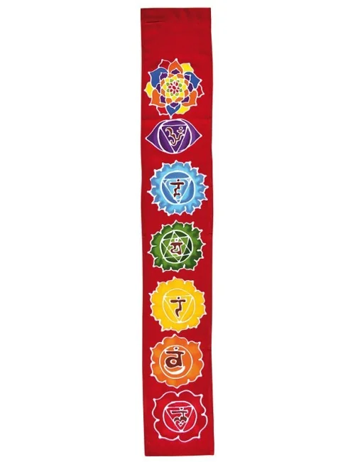 Sarong "7 Chakras" Rayon rot 15x100cm