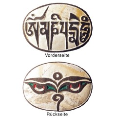 "Mani Stein" graviert "Om Mani Padme Hum" 8cm