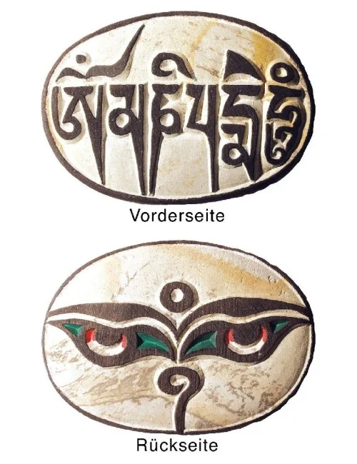 "Mani Stein" graviert "Om Mani Padme Hum" 8cm