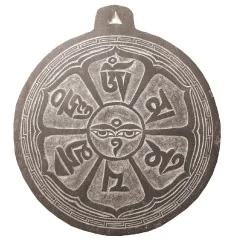 Nepalesische Schieferplatte graviert "Om mani padme hu